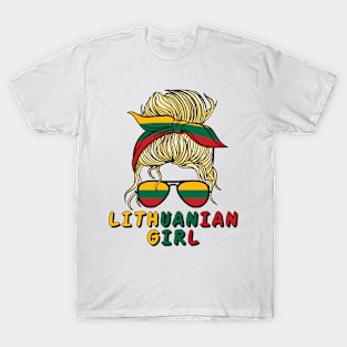 Lietuva Lithuania Flag Girls Lithuanian Girl Kids T-Shirt